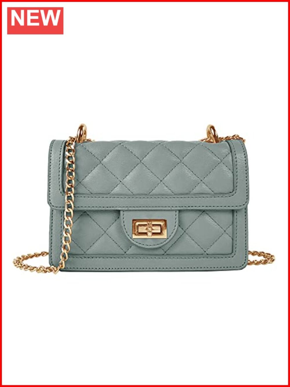 Quilted Crossbody Bag Mini Shoulder Purse Chain Strap Vegan Leather